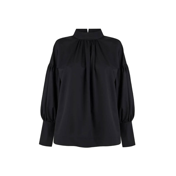 Amy Black Cotton Blouse - Space to Show