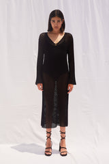 MARIA CROCHET COTTON LONG DRESS - Space to Show