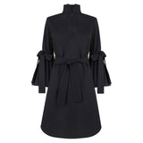 Lena Black Cotton Dress - Space to Show