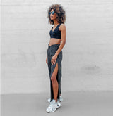 Tomo, high-waisted pants with snap buttons - Space to Show