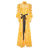 Florence Asymmetric, Bow Embellished, Abstract Print Dress - Space to Show