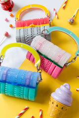 Two Tone Mini Handle - White & Pink - Space to Show