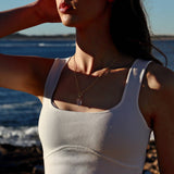 Raw Amethyst Gemstone Meditrina Necklace - Space to Show