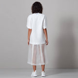 Sheer Panels Shirt Dress - Space to Show