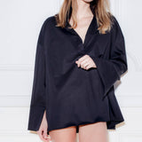 Grace Black Cupro Shirt - Space to Show