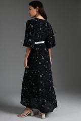 Leilani Black Print Midi Dress - Space to Show