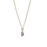 Raw Amethyst Gemstone Meditrina Necklace - Space to Show