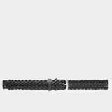 Hand-braided Leather Belt Black - Cesare - Space to Show