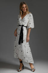 Leilani Ivory Print Midi Dress - Space to Show