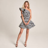 Poppy Geometric Print Asymmetric Top - Space to Show