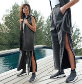 Tomo, high-waisted pants with snap buttons - Space to Show