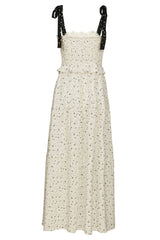 Zia Ivory Smock Tie Midi Dress - Space to Show