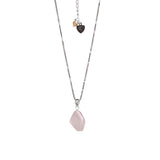 Raw Rose Quartz Amara Necklace - Space to Show