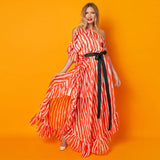 Gabriella One Shoulder Abstract Print Shonky Dress - Space to Show