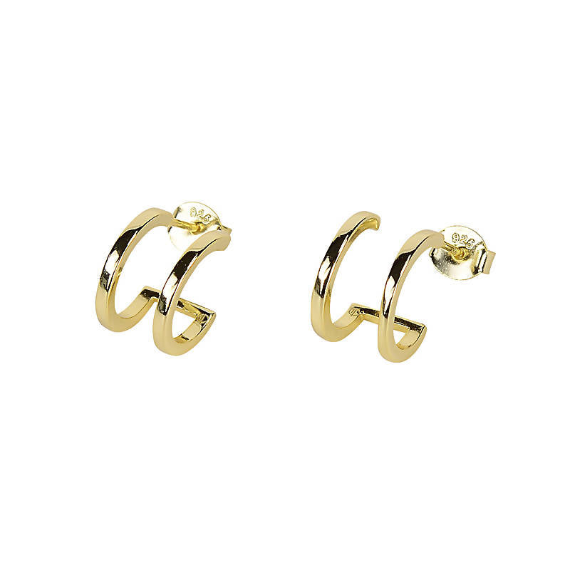DOUBLE HOOP HUGGIE EARRINGS Space to Show