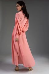 Aria Coral Midi Shirt Dress - Space to Show