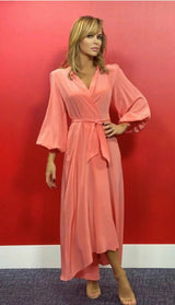 Aria Coral Midi Shirt Dress - Space to Show