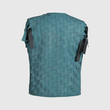 Chaturanga leather vest Cerulean blue - Space to Show