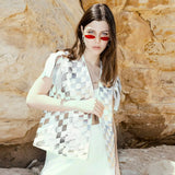 Chaturanga leather vest white x silver - Space to Show