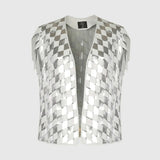 Chaturanga leather vest white x silver - Space to Show