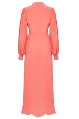 Aria Coral Midi Shirt Dress - Space to Show