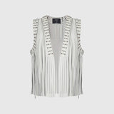 Juniper leather vest white - Space to Show