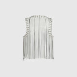 Juniper leather vest white - Space to Show