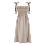 Patti Beige Cotton Dress - Space to Show