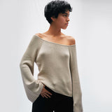 OFF SHOULDER KNIT SWEATER - Space to Show