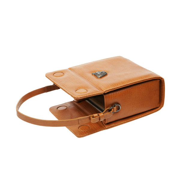 RusiDesigns MicroB Boxy Bag in Tan Leather - Space to Show