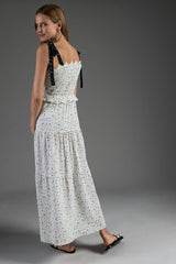 Zia Ivory Smock Tie Midi Dress - Space to Show