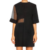 DALMAR: Oversized Shift Dress With Sheer Sleeve - Space to Show
