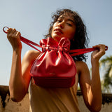 Sacfleur leather bag in red - Space to Show