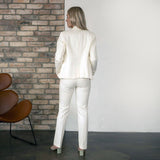 Vera Off White Fitted Cotton-Mix Blazer - Space to Show
