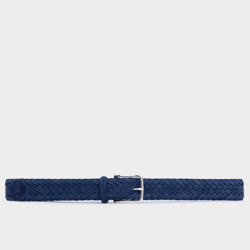 Braided Suede Belt Blue - Emiliano - Space to Show