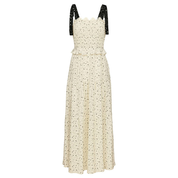 Zia Ivory Smock Tie Midi Dress - Space to Show