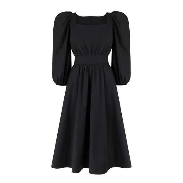 Jane Black Cotton Midi Dress - Space to Show