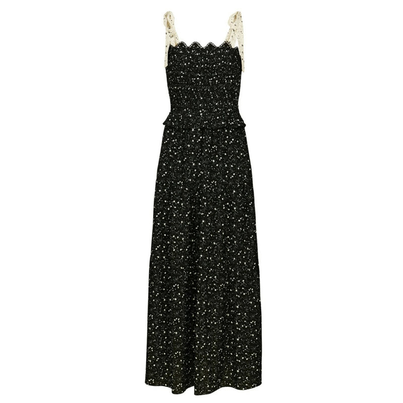 Zia Black Smock Tie Midi Dress - Space to Show