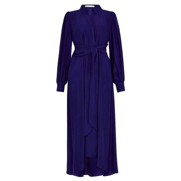 Aria Blue Midi Shirt Dress - Space to Show