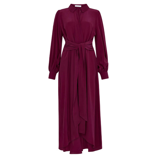 Aria Berry Midi Shirt Dress - Space to Show