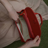 Marie leather bag | Lipstick red - Space to Show