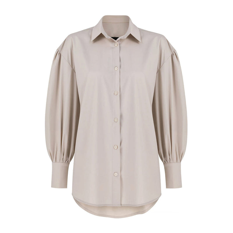 Reese Beige Cotton Shirt - Space to Show