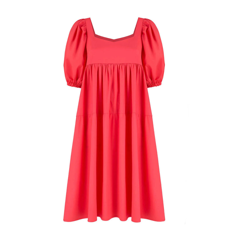 Natasha Coral Cotton Dress - Space to Show