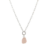 Raw Rose Quartz Amara Necklace - Space to Show