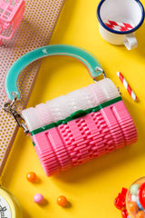 Two Tone Mini Handle - White & Pink - Space to Show
