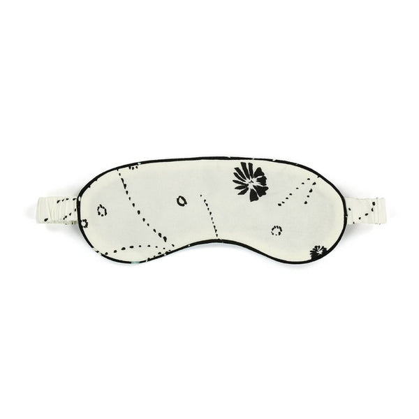Ivory Silk Printed Eye Mask - Space to Show