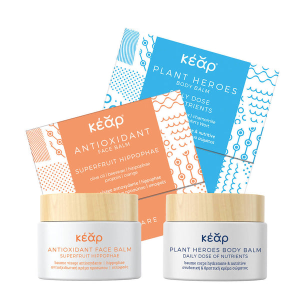 Kear Moisturise Restore Skincare Kit — Antioxidant Face Balm & Plant Heroes Body Balm, Nourishing Active Natural Ingredients for Face & Body
