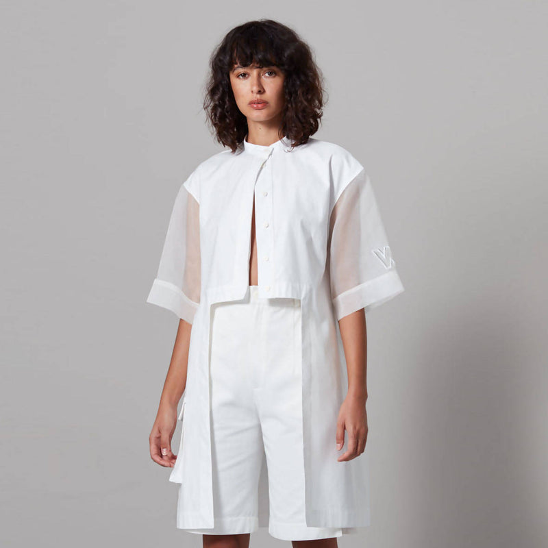 Sheer Sleeves Shirt - Space to Show