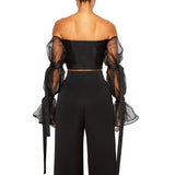 DALIA: Off Shoulder Crop Top - Space to Show