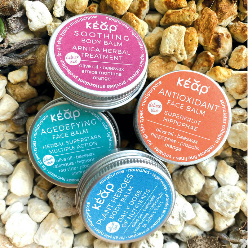 Kear “Little Candy” travel size mini face and body balms bundle, multipurpose and natural greek skincare